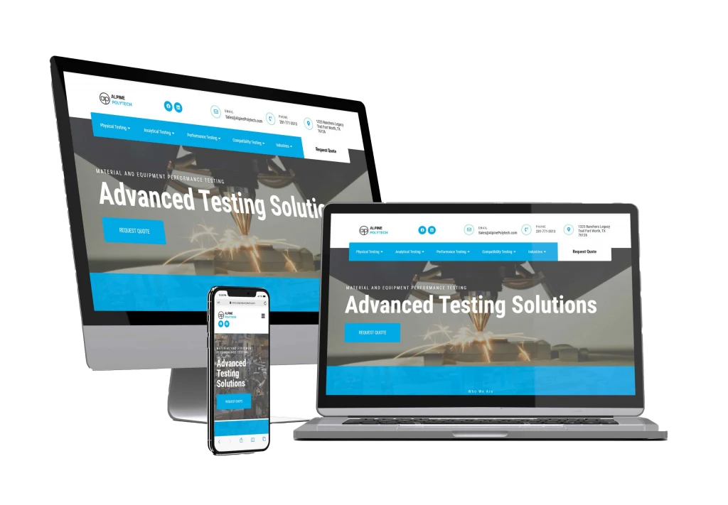 Published Alpine Polytech responsive website mockup